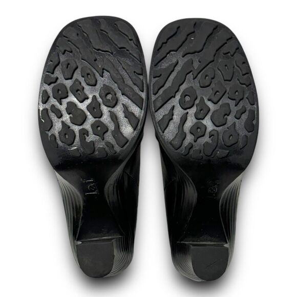 Vintage Y2K LEI Onyx Vegan Leather Chunky Platform Mary Jane Heels Size 7.5 US - Picture 10 of 10